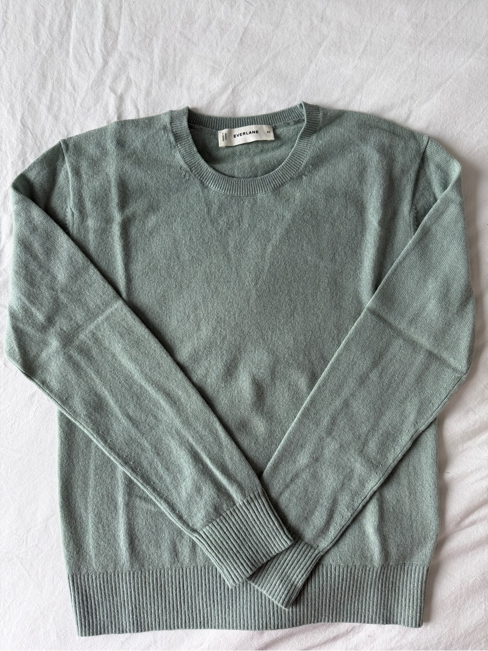 Everlane Cashmere Crewneck Sweater in Green XS
